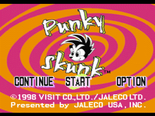 Punky Skunk title screen for Playstation